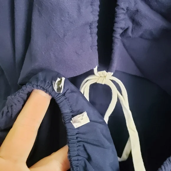 Baltic Born Odette Navy And White Tiered Open Back Midi Dress - Picture 7 of 7